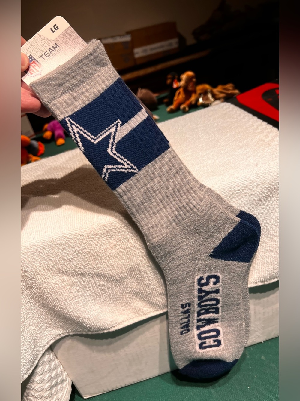 Dallas Cowboys NFL MCrew Socks with Star logo Brand NEW with Tags Size L.10-13